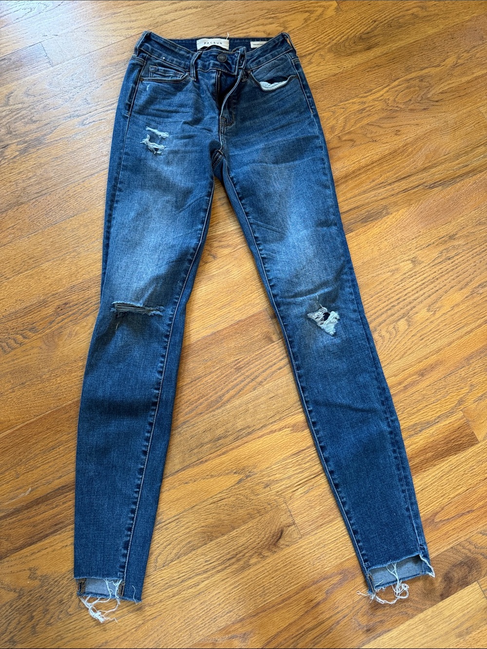 PacSun Dark Blue Distressed Skinny Jeans
